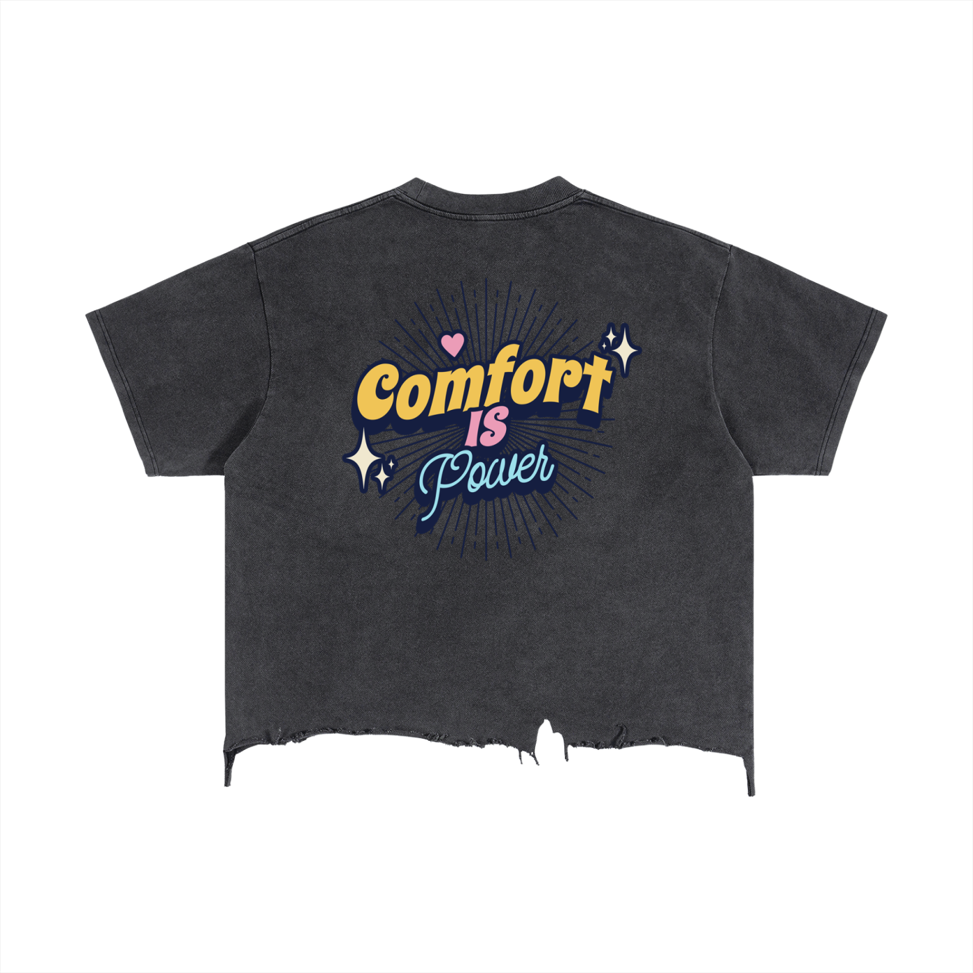 Vintage Wash Boxy Distressed Hem T-Shirt