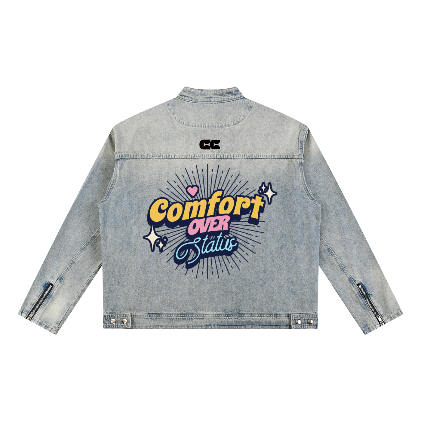 Vintage Wash Zip Denim Jacket