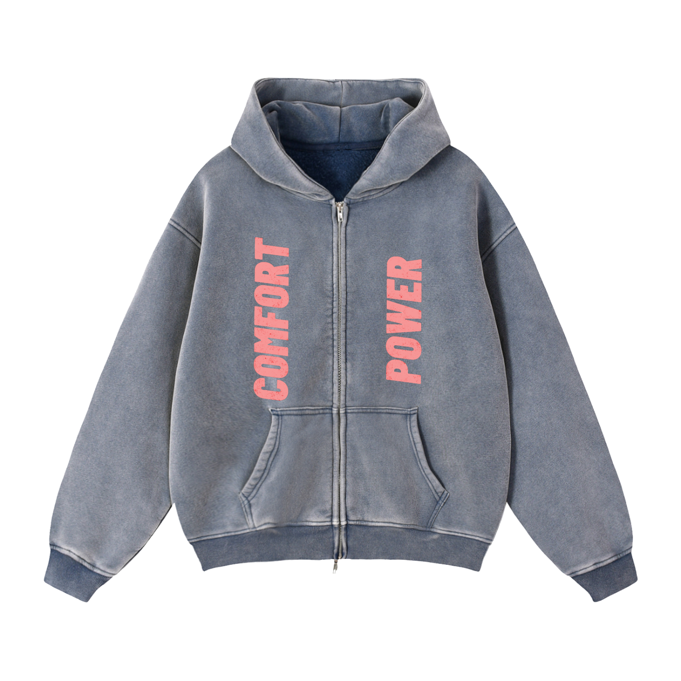 Zip-Through Boxy Fleece Hoodie