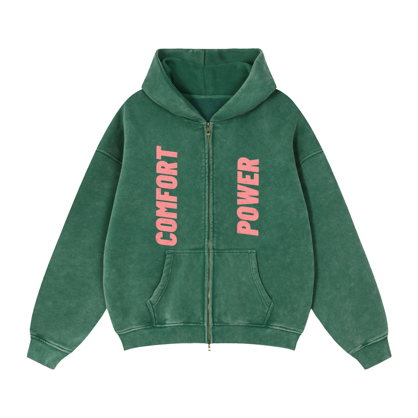 Zip-Through Boxy Fleece Hoodie